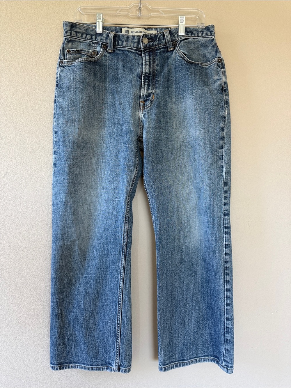 GAP Relaxed Boot Fit Men's Jeans - Light Blue Denim - Vintage